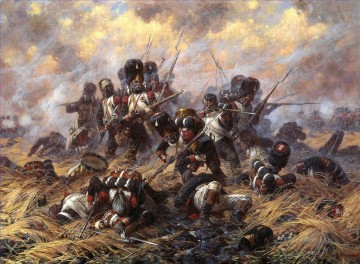 La vieja guardia en la batalla de Waterloo Yurievich Averyanov Guerra militar Pinturas al óleo